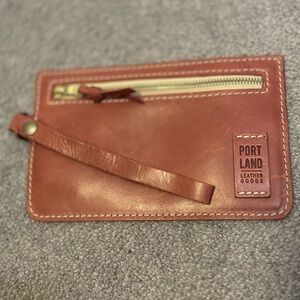 Portland Leather Brown Wristlet Wallet Pouch